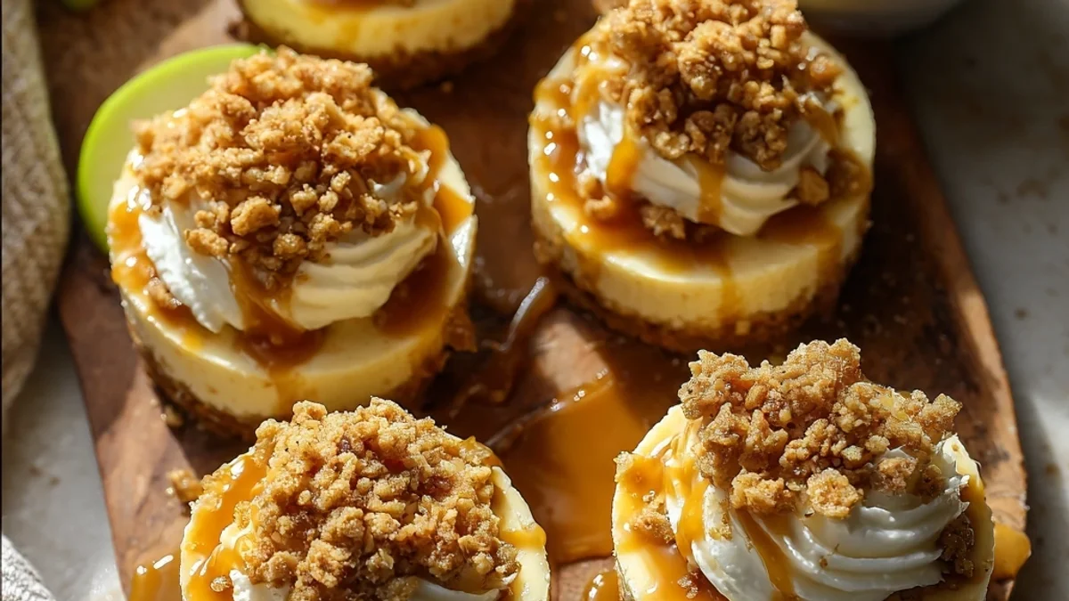 Spiced Apple Crisp Mini Cheesecakes: Easy Dessert