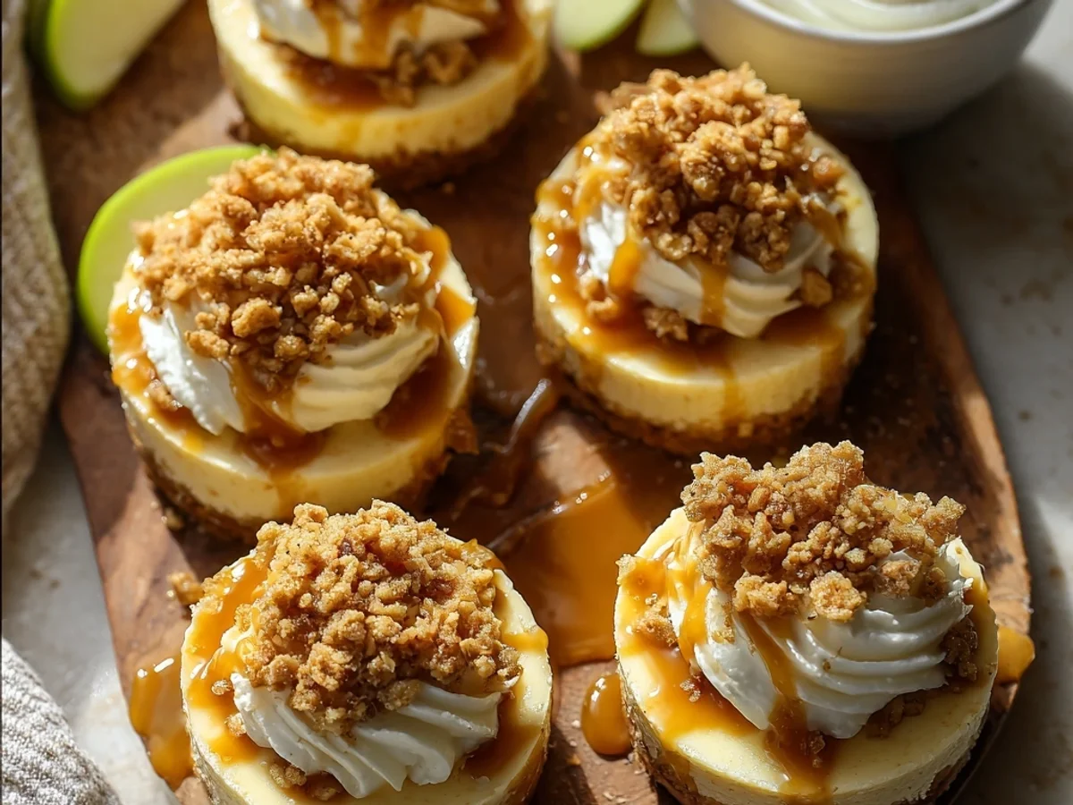 Spiced Apple Crisp Mini Cheesecakes: Easy Dessert - Featured Image