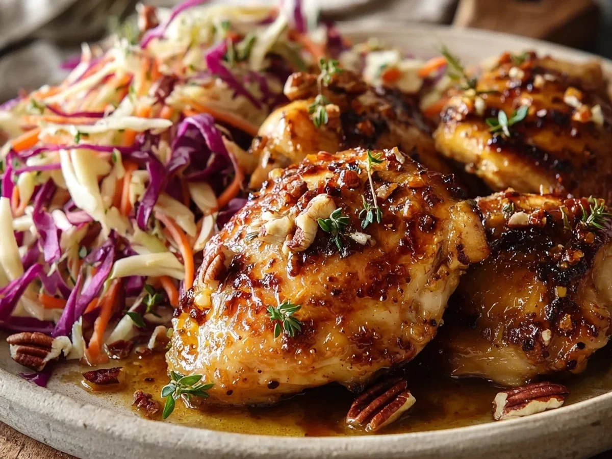 Sticky Apple Cider Chicken with Crisp Autumn Slaw - Featured Image