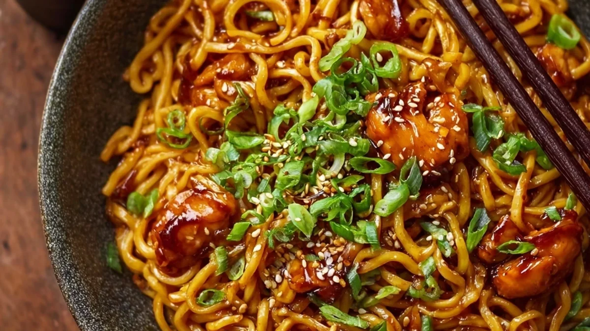 Sticky Garlic Chicken Noodles: A Weeknight Comfort