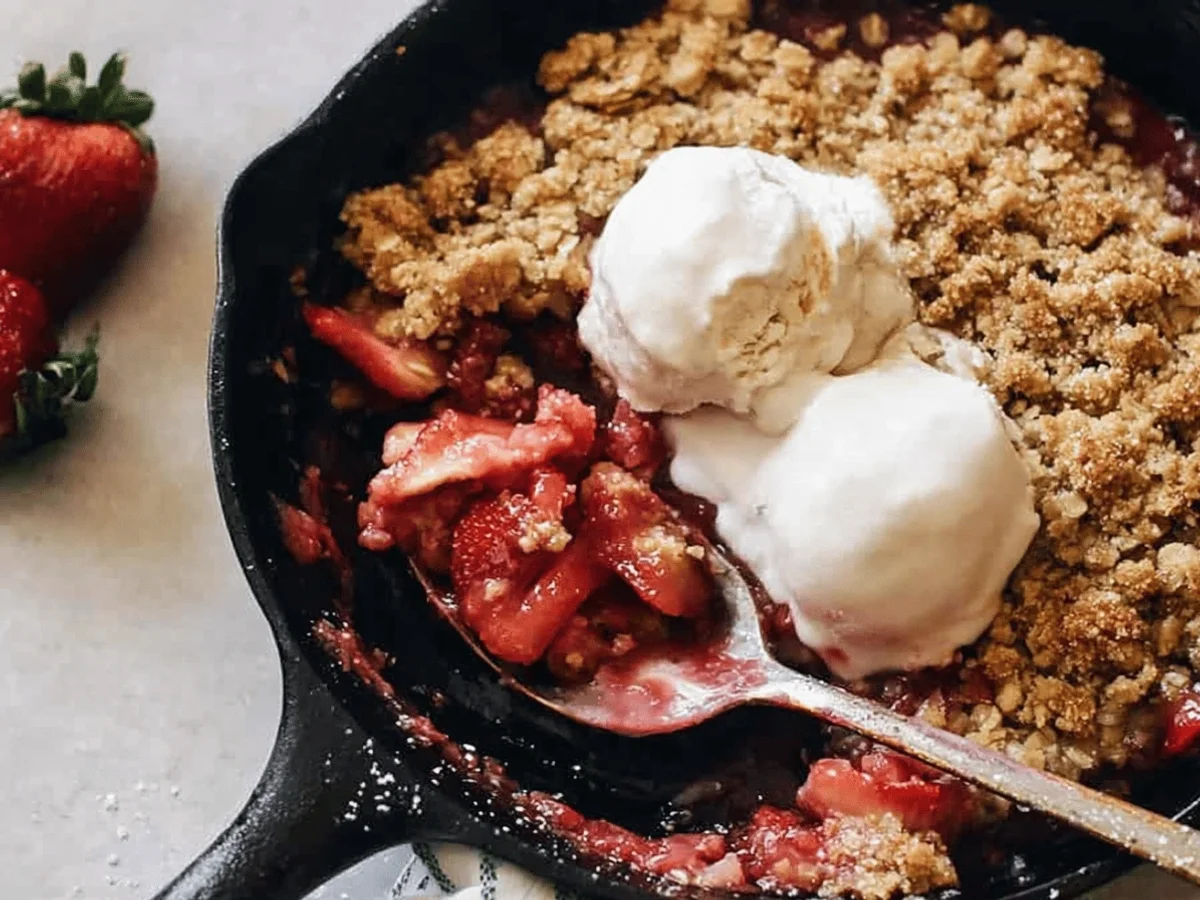 Strawberry Rhubarb Crisp Recipe - Featured Image