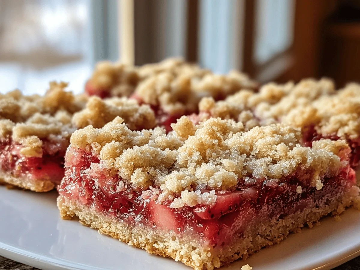 Strawberry Rhubarb Crumb Bars Recipe – Irresistibly Delicious! - Featured Image