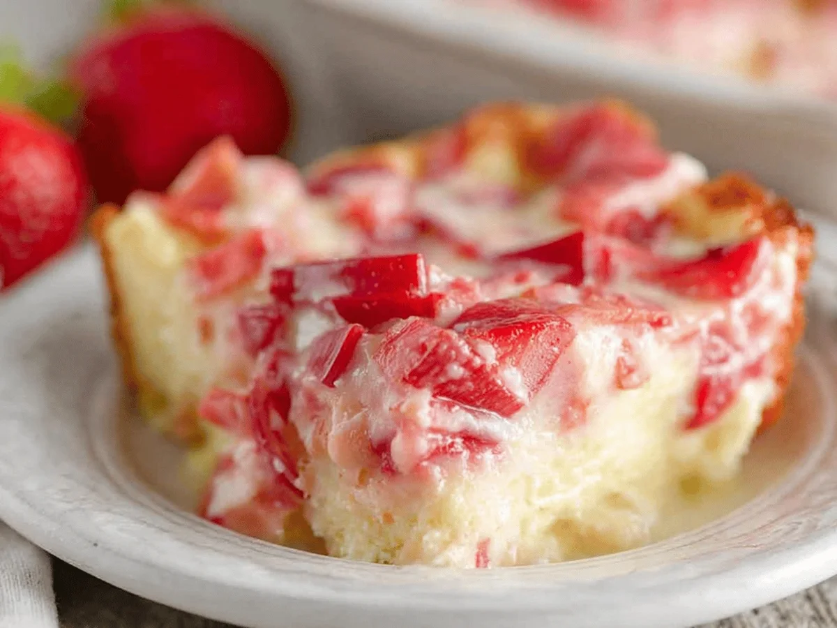 Strawberry Rhubarb Custard Dessert Recipe - Featured Image