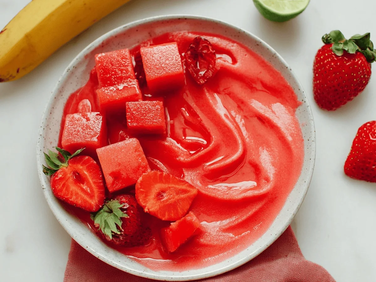 Strawberry Watermelon Sorbet Recipe - Featured Image