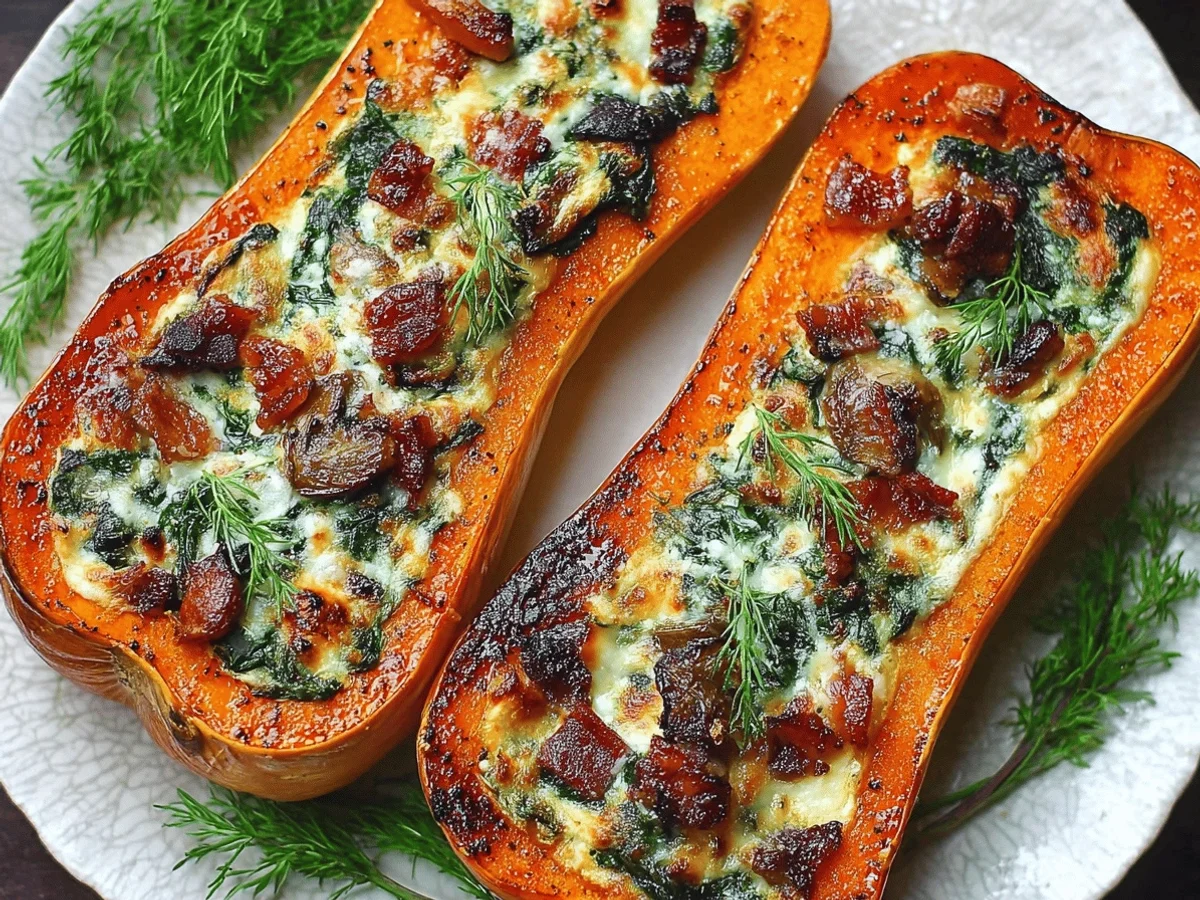 Stuffed Butternut Squash with Spinach - Featured Image