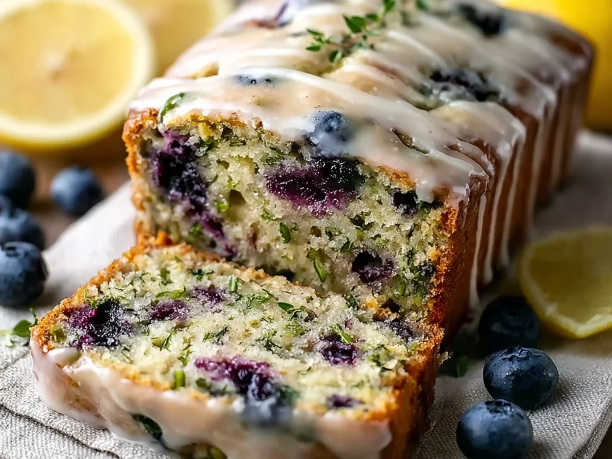 Tangy Blueberry Zucchini Bread with Zesty Lemon Glaze - Featured Image