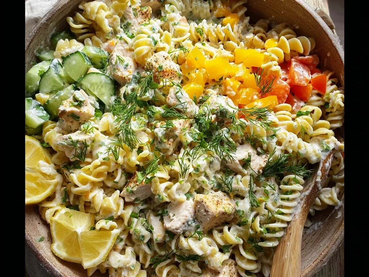 Tangy Chicken Pasta Salad with Zesty Lemon Herbs - Featured Image