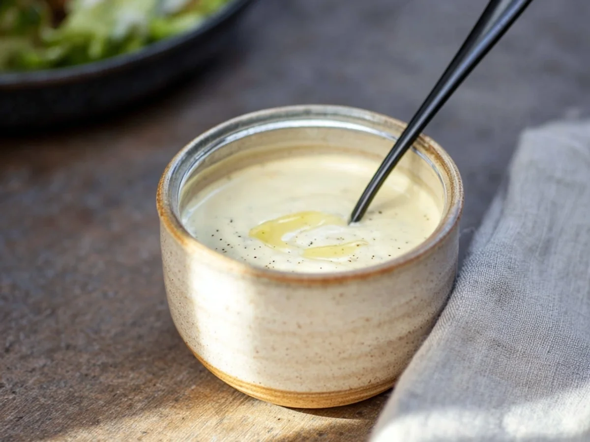 Tangy Creamy Caesar Salad Dressing - Featured Image