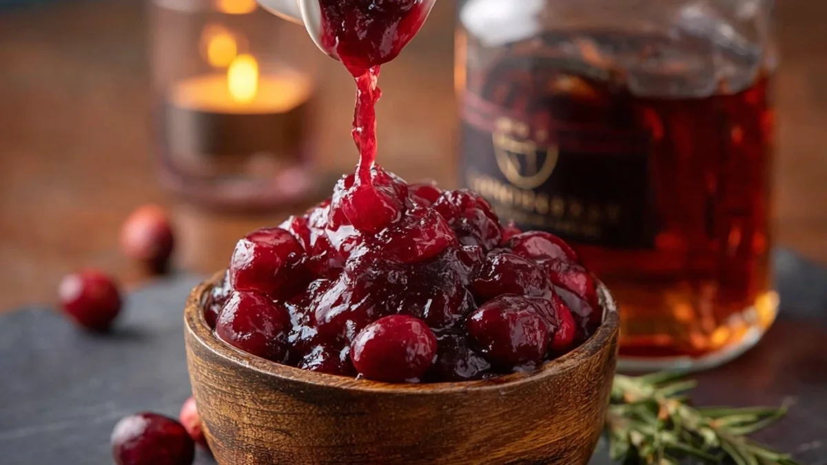Tangy Honey Cranberry Sauce with Bourbon