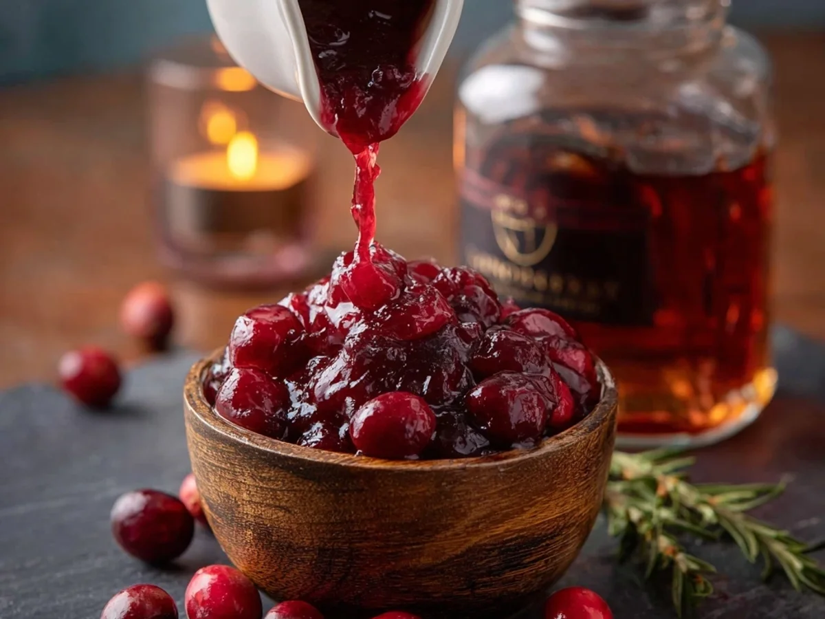 Tangy Honey Cranberry Sauce with Bourbon - Featured Image