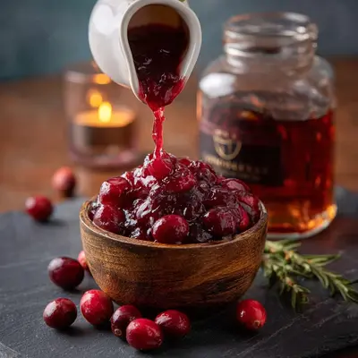 Tangy Honey Cranberry Sauce with Bourbon