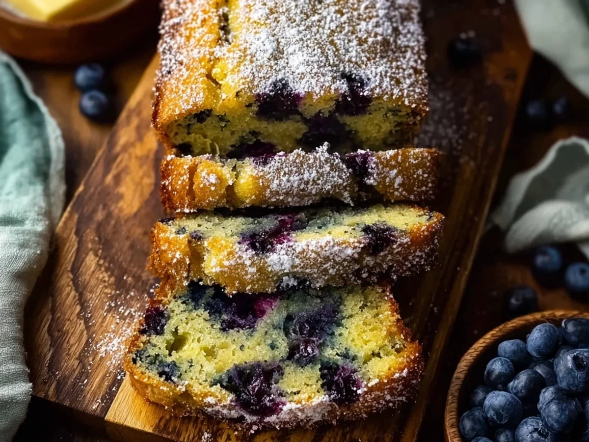 Tangy Lemon Blueberry Zucchini Bread Recipe - Featured Image