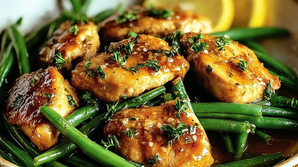 Tangy Lemon Garlic Chicken & Green Beans Delight