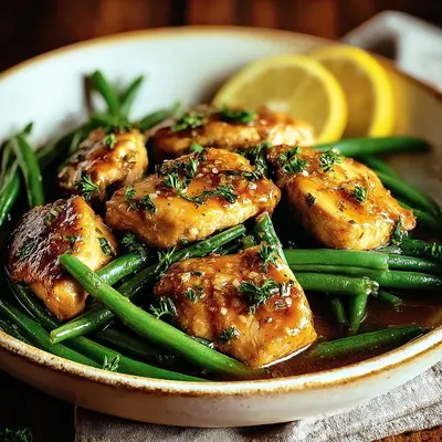 Tangy Lemon Garlic Chicken & Green Beans Delight