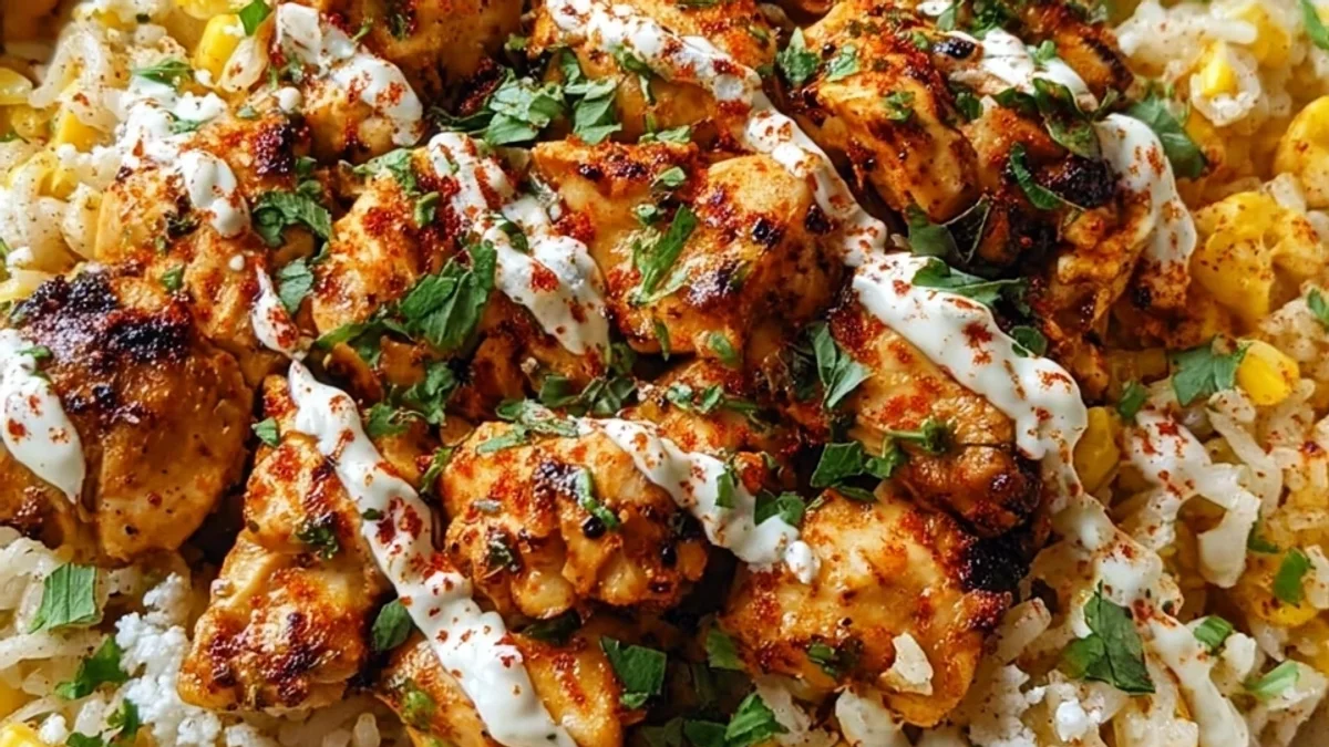 Tangy Street Corn Chicken Rice Bowl: Easy Dinner