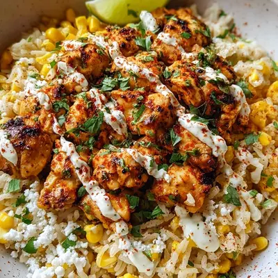 Tangy Street Corn Chicken Rice Bowl: Easy Dinner
