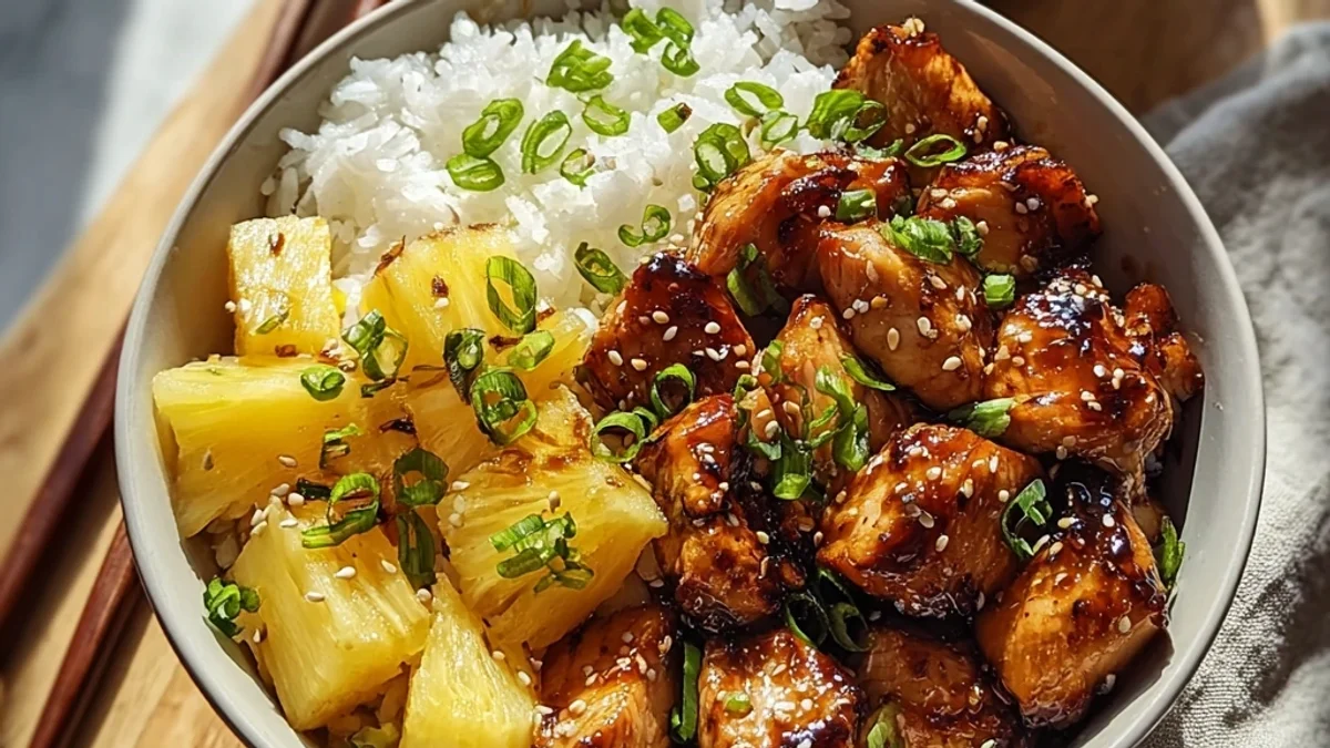 Tangy Teriyaki Chicken Pineapple Bowls