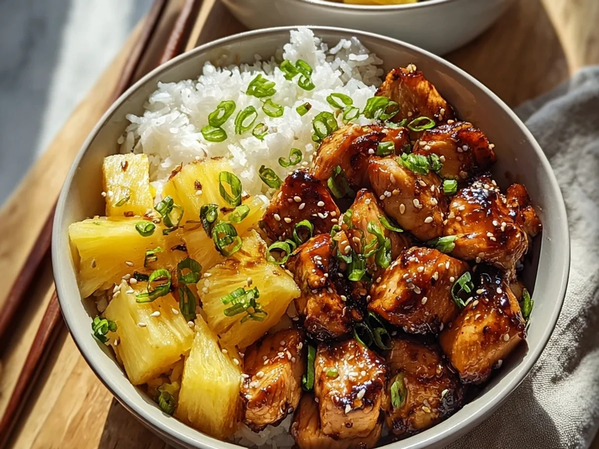 Tangy Teriyaki Chicken Pineapple Bowls - Featured Image