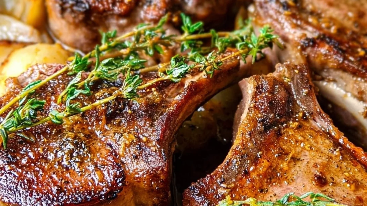 Tender Apple Butter Lamb Chops with Rosemary