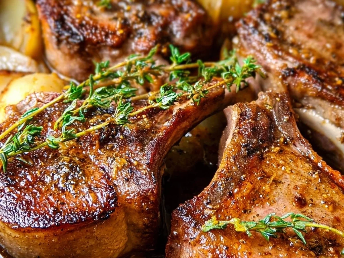 Tender Apple Butter Lamb Chops with Rosemary - Featured Image