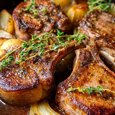 Tender Apple Butter Lamb Chops with Rosemary