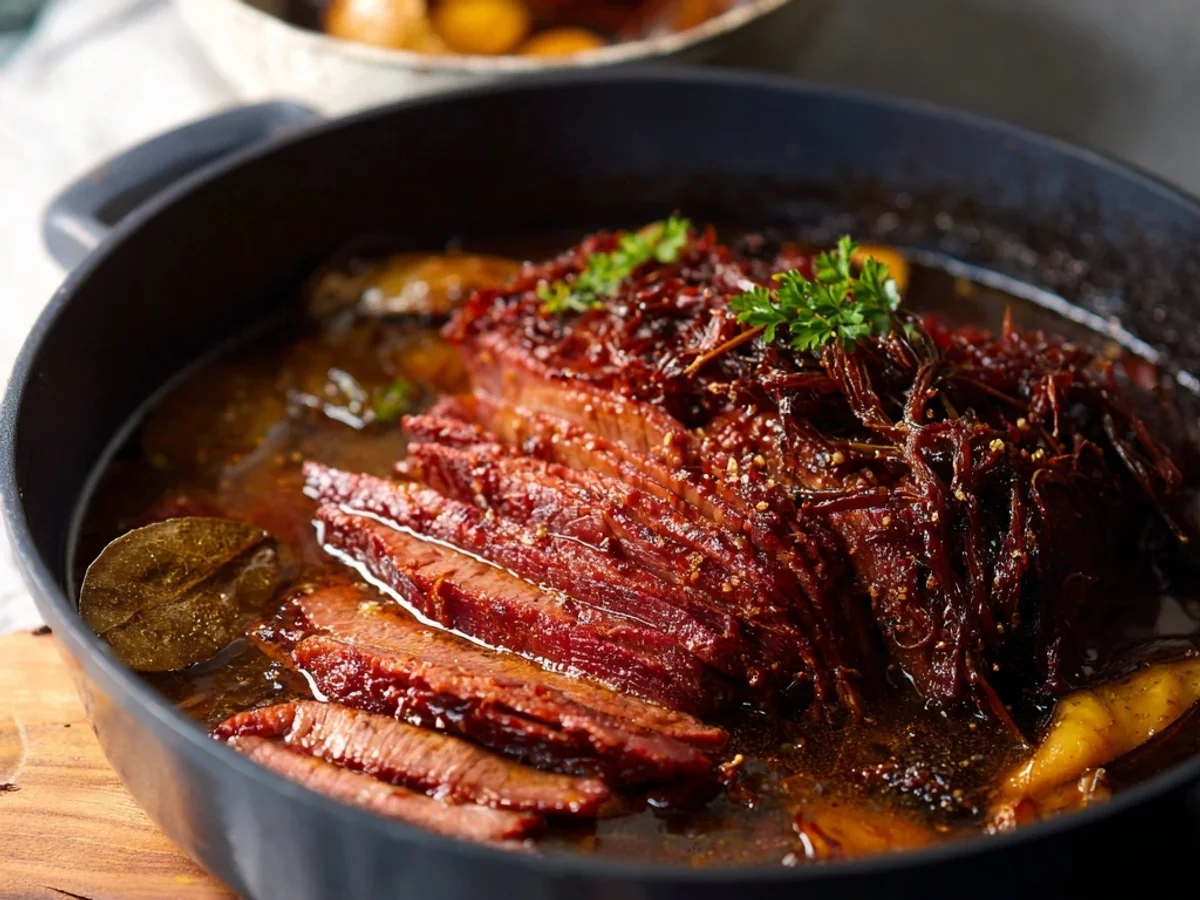 Tender Braised Corned Beef Brisket - Featured Image