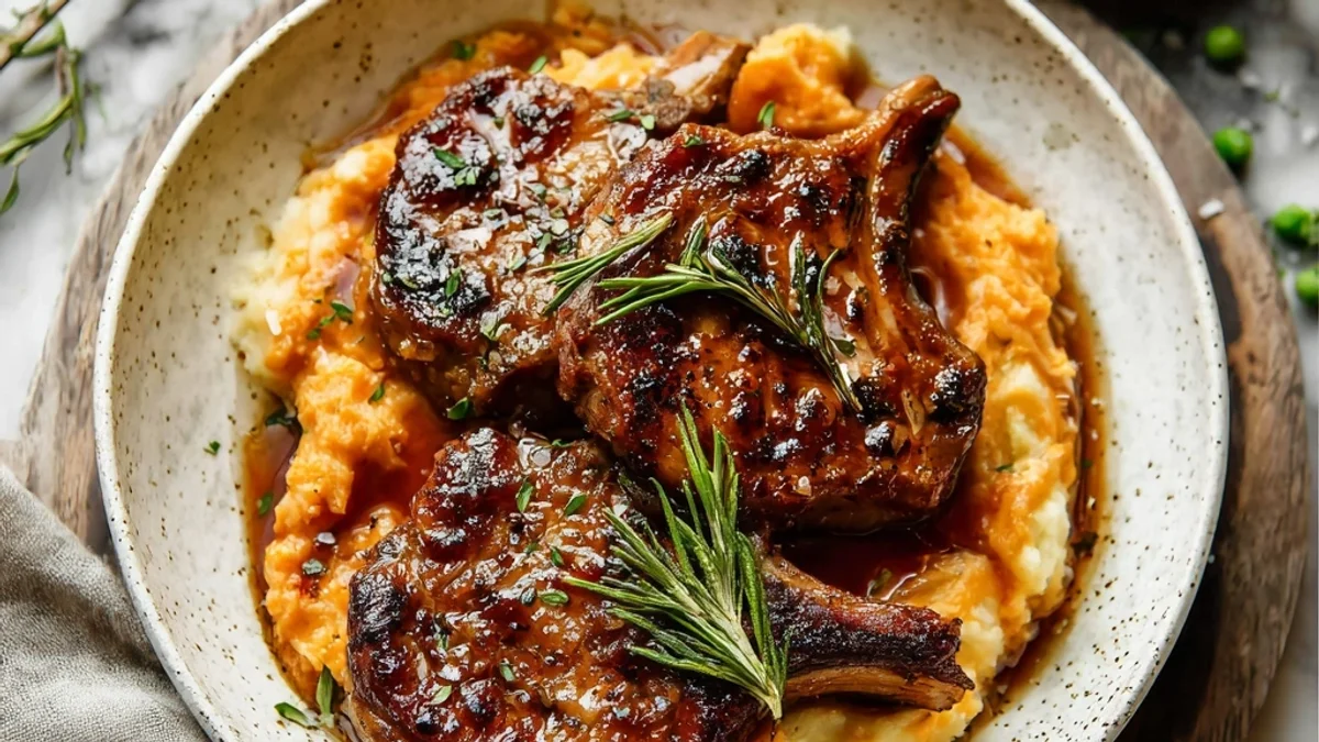 Tender Brown Sugar Lamb Chops with Rosemary Glaze