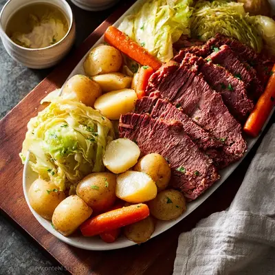 Tender Slow Cooker Corned Beef and Cabbage