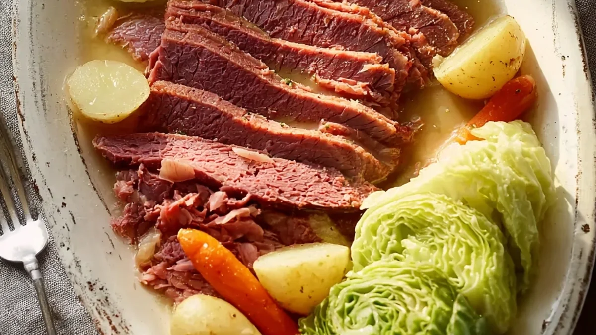 Tender Slow Cooker Corned Beef with Cabbage