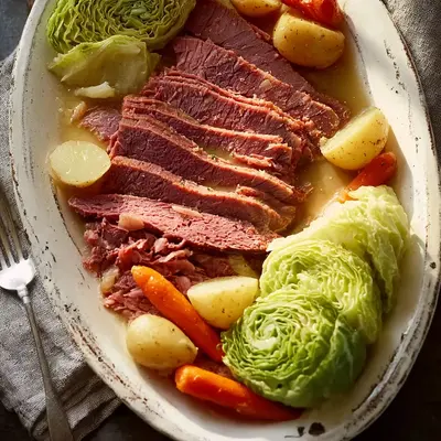 Tender Slow Cooker Corned Beef with Cabbage