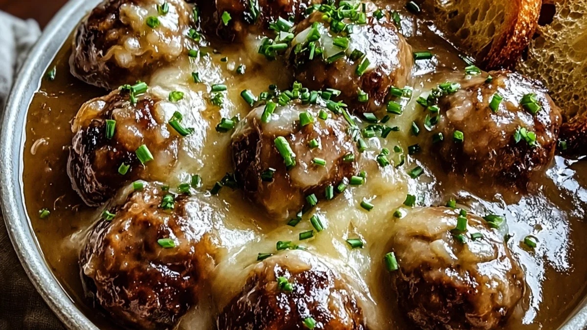 Tender Slow Cooker French Onion Meatballs: A Cozy Dinner