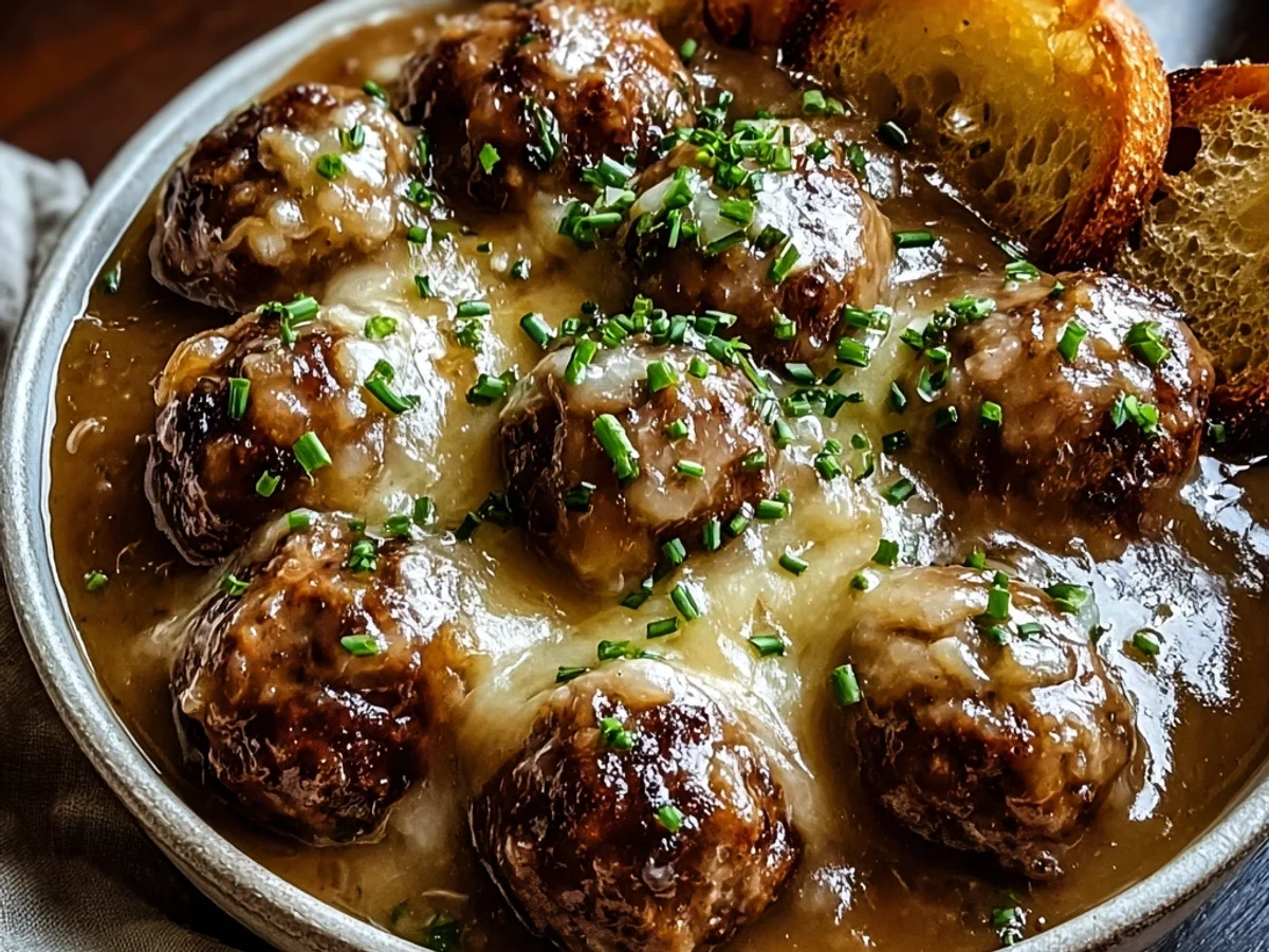 Tender Slow Cooker French Onion Meatballs: A Cozy Dinner - Featured Image