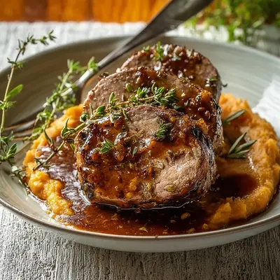 Tender Slow Cooker Lamb Tenderloin with Apple Butter