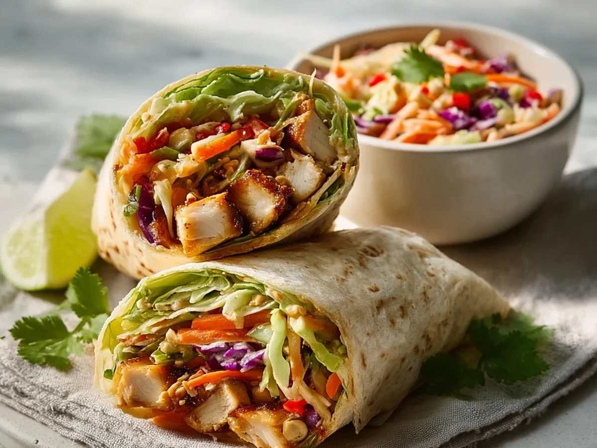 Thai Chicken Wrap with Crunchy Asian Slaw: Fresh Flavors - Featured Image