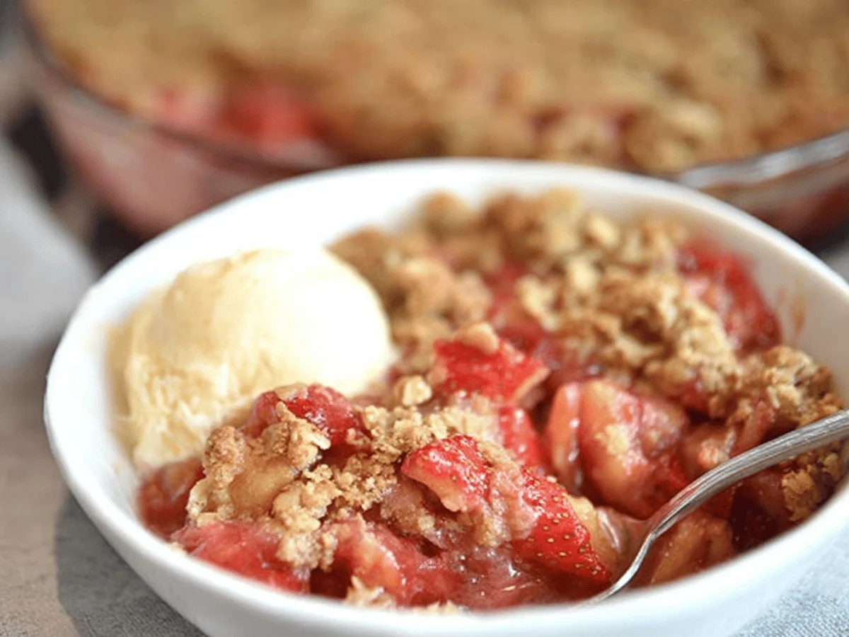 The Best Strawberry Rhubarb Crisp Recipe - Featured Image