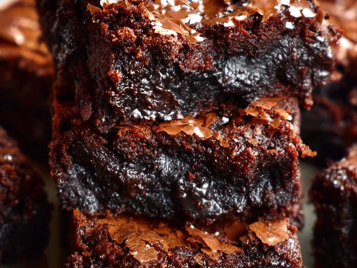 Thick Chewy Brownies with Crackly Top - Featured Image