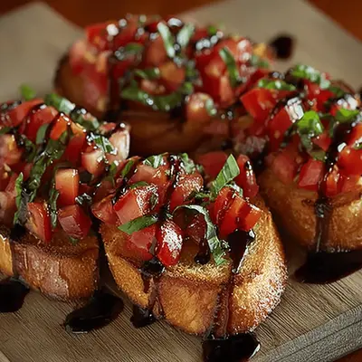 Tomato Basil Bruschetta Crostini Recipe