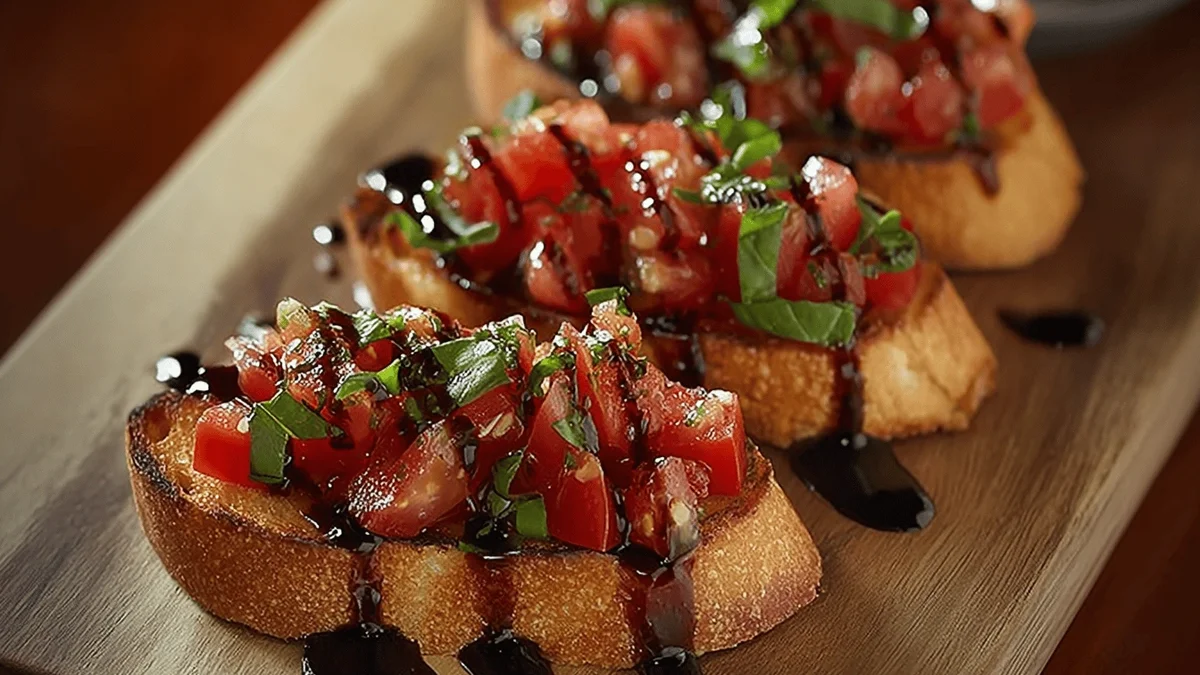 Tomato Basil Bruschetta Crostini Recipe