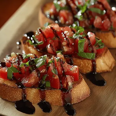 Tomato Basil Bruschetta Crostini Recipe