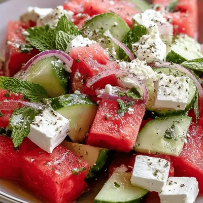 Watermelon Cucumber Feta Salad Recipe - Fresh & Vibrant