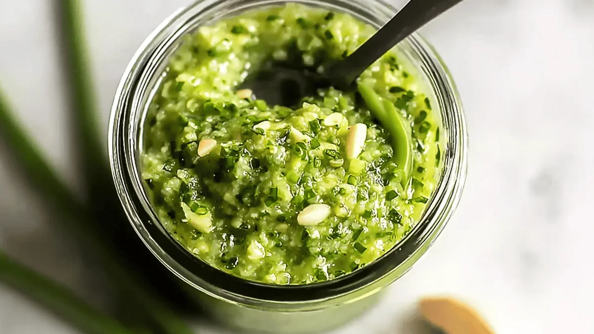 Zesty Lemon Garlic Scape Pesto Recipe