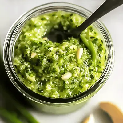 Zesty Lemon Garlic Scape Pesto Recipe