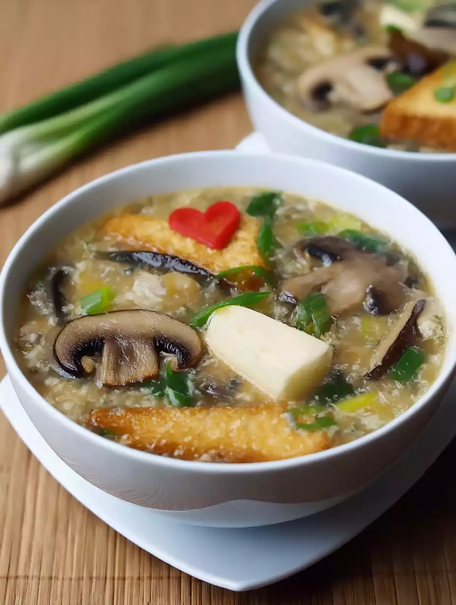Tofu Mushroom Green Onion Soup