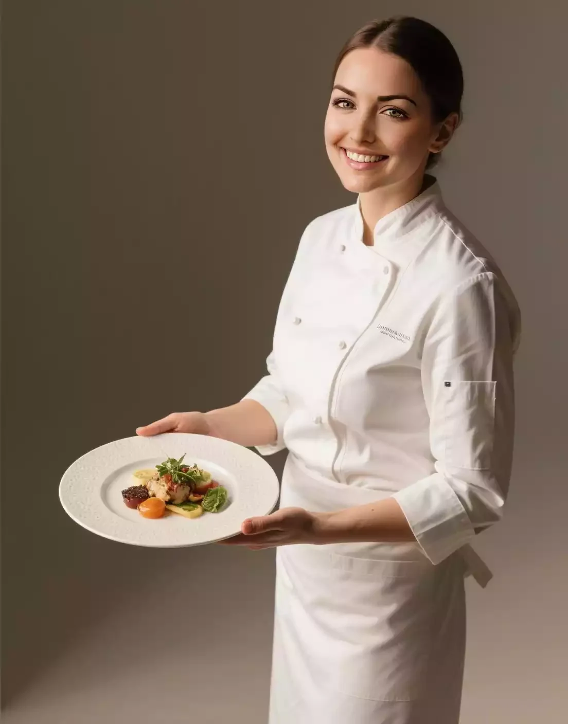 About 3 lena professional chef smiling and presenting here work 2 e1745662194290