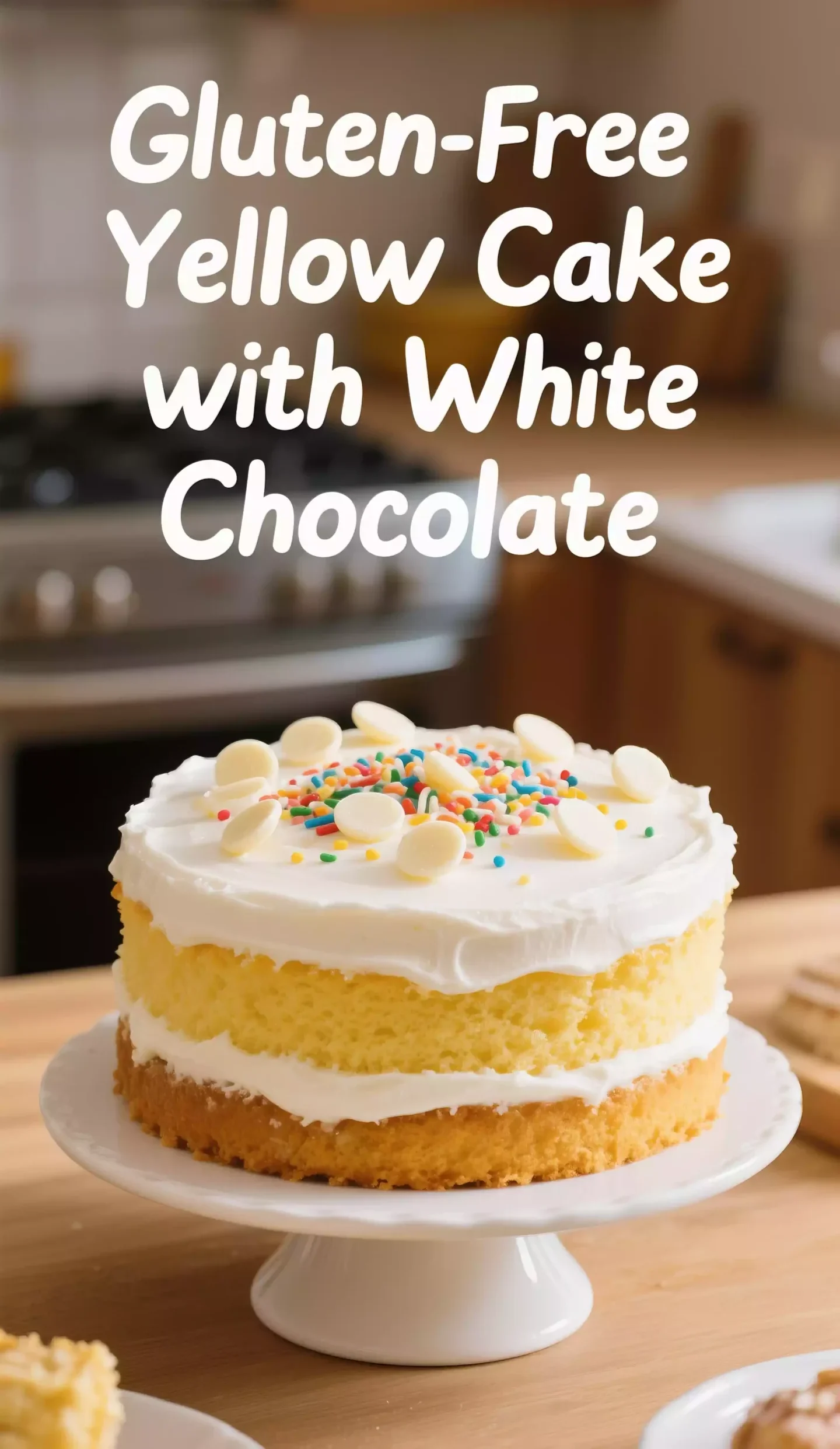white chocolate in gluten free yellow cake